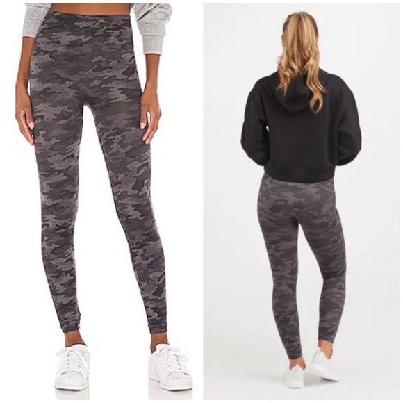 SPANX Seamless Look At Me Now Heathered Camo Leggings Size M - Picture 1 of 7